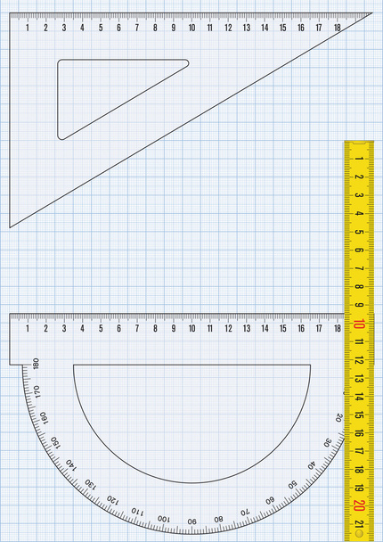 Graph paper and rulers - Vector, Image