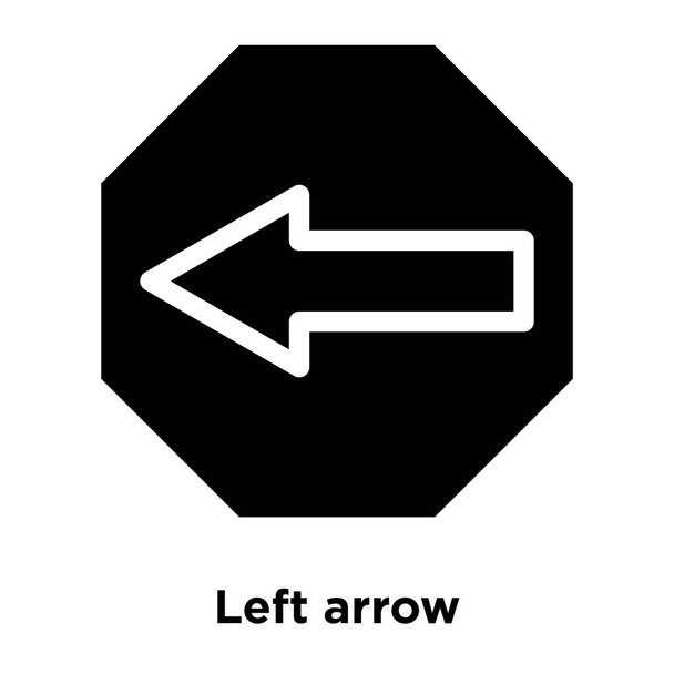 Left arrow icon vector isolated on white background, logo concept of Left arrow sign on transparent background, filled black symbol - ベクター画像