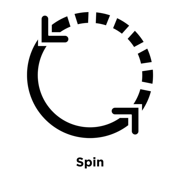 Spin ikon-vektoros elszigetelt fehér background, logo fogalom Spin jel-ra átlátszó háttér, tele fekete szimbólum - Vektor, kép