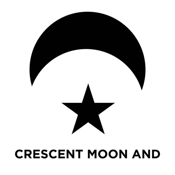 Crescent Moon e Star icon vector isolato su sfondo bianco, logo concetto di Crescent Moon e segno di stella su sfondo trasparente, simbolo nero pieno
 - Vettoriali, immagini