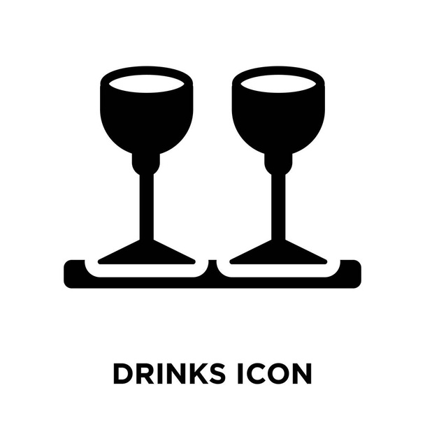 白い背景に、透明な背景にドリンク サインのロゴのコンセプトに分離された飲み物アイコン ベクトルいっぱい黒い記号 - ベクター画像