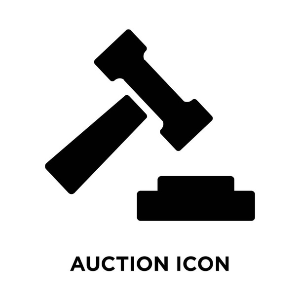 Іконка аукціону вектор ізольовано на білому тлі, концепція логотипу знака аукціону на прозорому тлі, заповнений чорний символ
 - Вектор, зображення