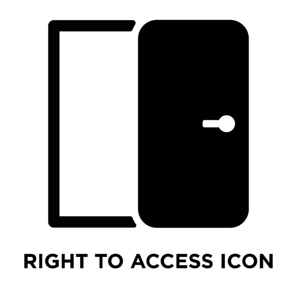 Derecho de acceso vector icono aislado sobre fondo blanco, concepto de logotipo de Derecho de acceso signo sobre fondo transparente, símbolo negro relleno
 - Vector, imagen