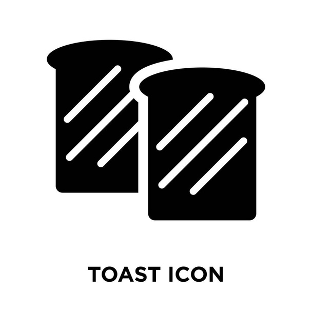 Toast icon vector isolated on white background, logo concept of Toast sign on transparent background, filled black symbol - Vector, Image