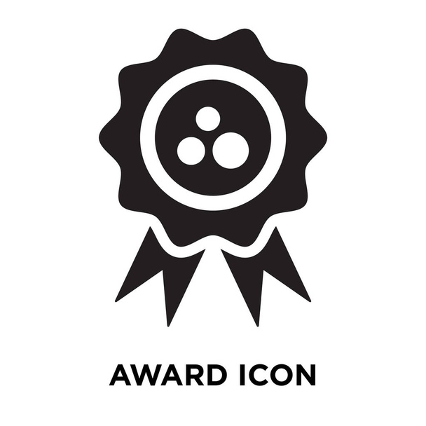 Award icon vector isolated on white background, logo concept of Award sign on transparent background, filled black symbol - Vector, Image