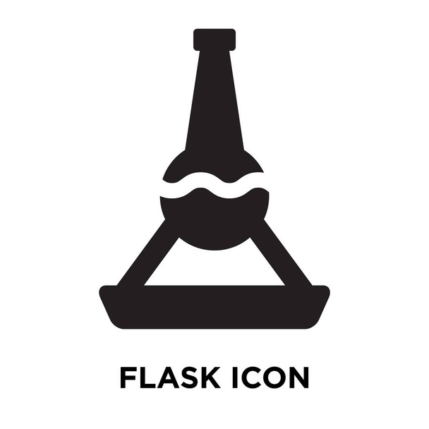 Flask icon vector isolated on white background, logo concept of Flask sign on transparent background, filled black symbol - Vector, Image