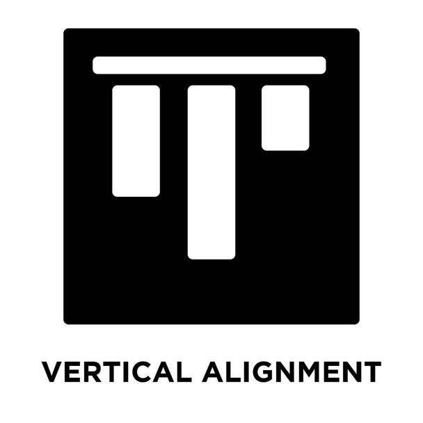 Вертикальное выравнивание иконки вектор изолирован на белом фоне, логотип концепции вертикального выравнивания знак на прозрачном фоне, заполненный черный символ
 - Вектор,изображение