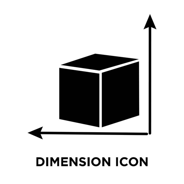 Dimensie pictogram vector geïsoleerd op een witte achtergrond, logo concept van dimensie teken op transparante achtergrond, gevuld zwart symbool - Vector, afbeelding