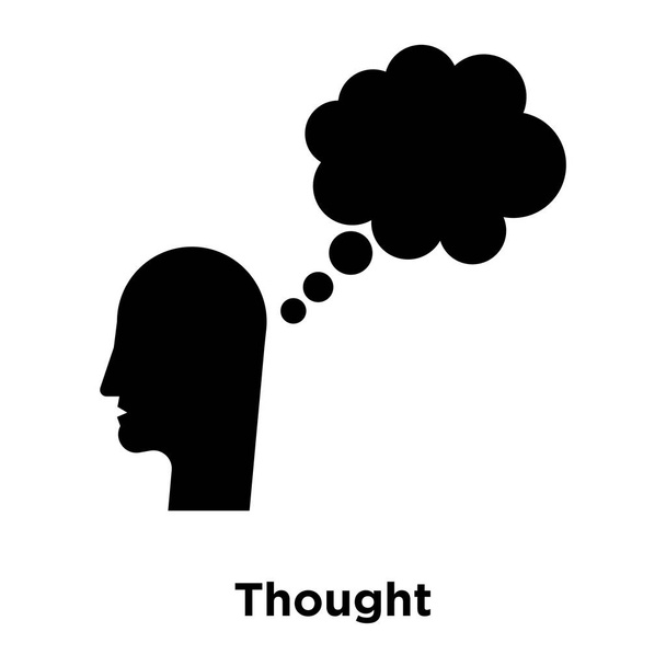 Icono de pensamiento vector aislado sobre fondo blanco, logotipo concepto de signo de pensamiento sobre fondo transparente, símbolo negro lleno
 - Vector, Imagen