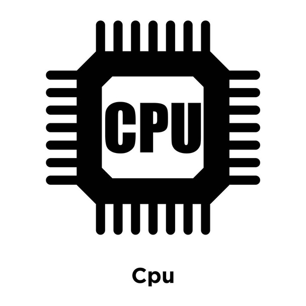 CPU ikon-vektoros elszigetelt fehér background, logo fogalom a Cpu jel-ra átlátszó háttér, tele fekete szimbólum - Vektor, kép