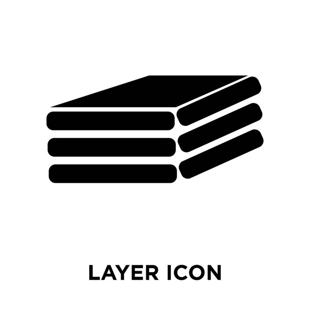 Vektorové ikony vrstvy izolovaných na bílém pozadí, logo pojmu vrstvy nápis na průhledné pozadí, plný černý symbol - Vektor, obrázek