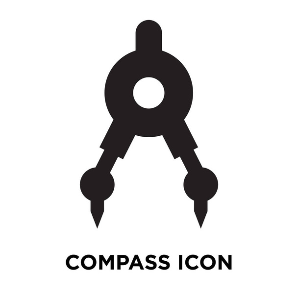 Iránytű ikonjának vektor elszigetelt fehér background, logo fogalom az iránytű jel-ra átlátszó háttér, tele fekete szimbólum - Vektor, kép
