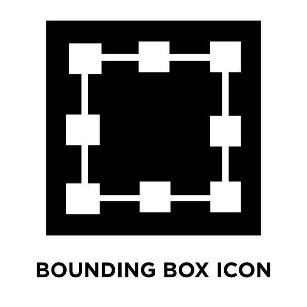 白い背景に、ロゴ、背景が透明の箱サイン、境界の概念に分離された境界ボックス アイコン ベクトルいっぱい黒い記号 - ベクター画像