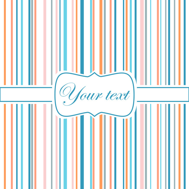 Striped colorful greeting card - Vector, Image