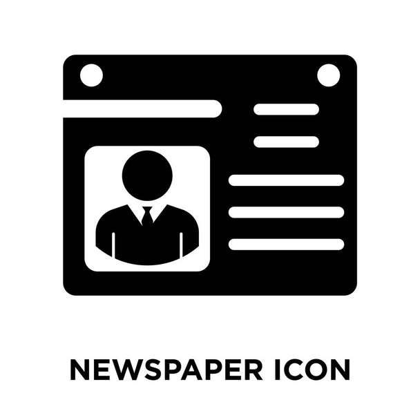 Vektorové ikony noviny izolovaných na bílém pozadí, logo pojmu noviny nápis na průhledné pozadí, plný černý symbol - Vektor, obrázek
