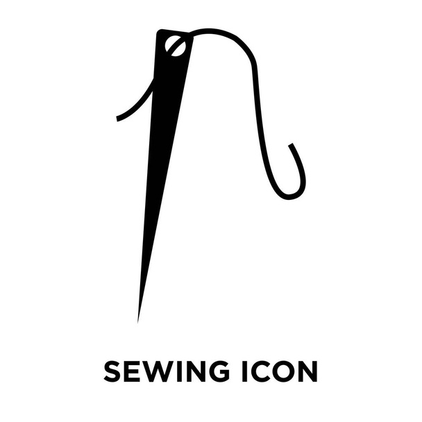 Naaien pictogram vector geïsoleerd op een witte achtergrond, logo concept van naaien teken op transparante achtergrond, gevuld zwart symbool - Vector, afbeelding