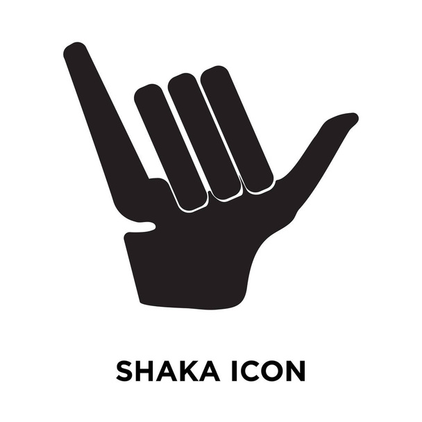 Shaka icon vector isolated on white background, logo concept of Shaka sign on transparent background, filled black symbol - Vector, Image