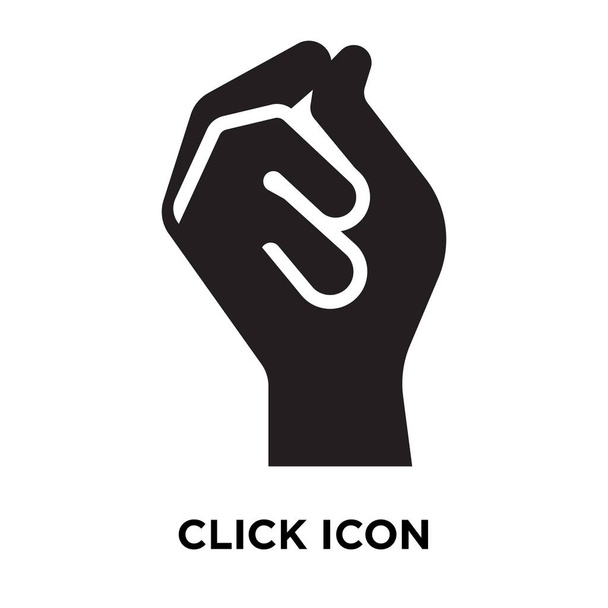 Klik op pictogram vector geïsoleerd op een witte achtergrond, logo concept van klik teken op transparante achtergrond, gevuld zwart symbool - Vector, afbeelding