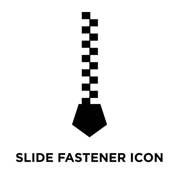スライド ファスナーのアイコンのベクトル白い背景で隔離、透明な背景、塗りつぶし黒シンボル サインオン スライド ファスナーのロゴのコンセプト - ベクター画像
