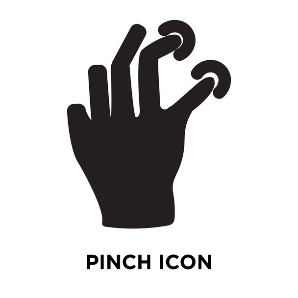 Pinch vector icono aislado sobre fondo blanco, concepto de logotipo de Pinch signo sobre fondo transparente, símbolo negro lleno
 - Vector, Imagen