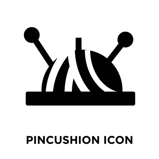 Pincushion icon vector isolated on white background, logo concept of Pincushion sign on transparent background, filled black symbol - Vector, Image