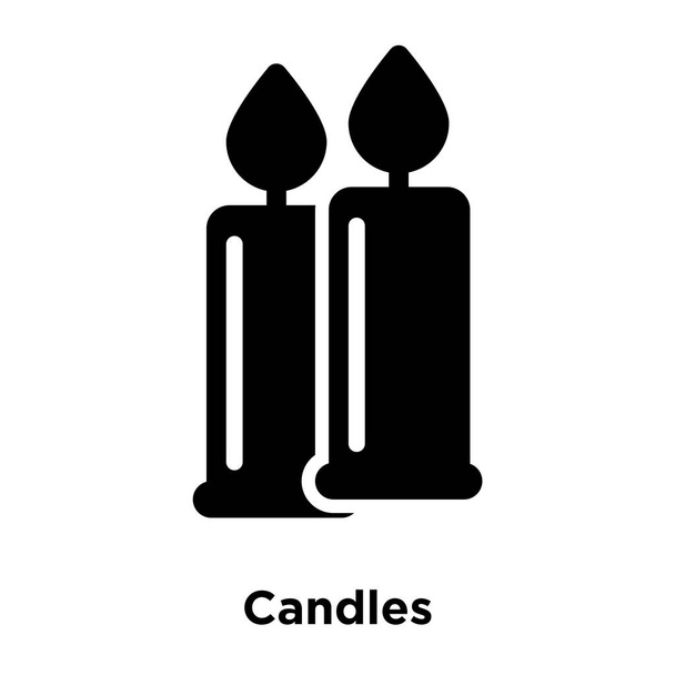 Kerzen Symbolvektor isoliert auf weißem Hintergrund, Logo-Konzept der Kerzen Zeichen auf transparentem Hintergrund, gefüllt schwarzes Symbol - Vektor, Bild