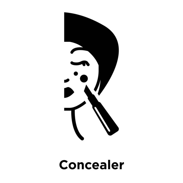 Διάνυσμα εικονίδιο concealer που απομονώνονται σε λευκό φόντο, λογότυπο έννοια του σημείου Concealer σε διαφανές φόντο, γεμάτο μαύρο σύμβολο - Διάνυσμα, εικόνα