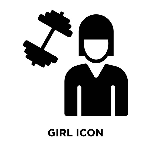 Vector de icono de chica aislado sobre fondo blanco, concepto de logotipo de signo de chica sobre fondo transparente, símbolo negro relleno
 - Vector, Imagen