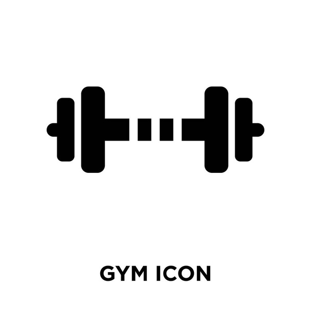 Gimnasio icono vector aislado sobre fondo blanco, concepto de logotipo de Gym signo sobre fondo transparente, símbolo negro relleno
 - Vector, imagen