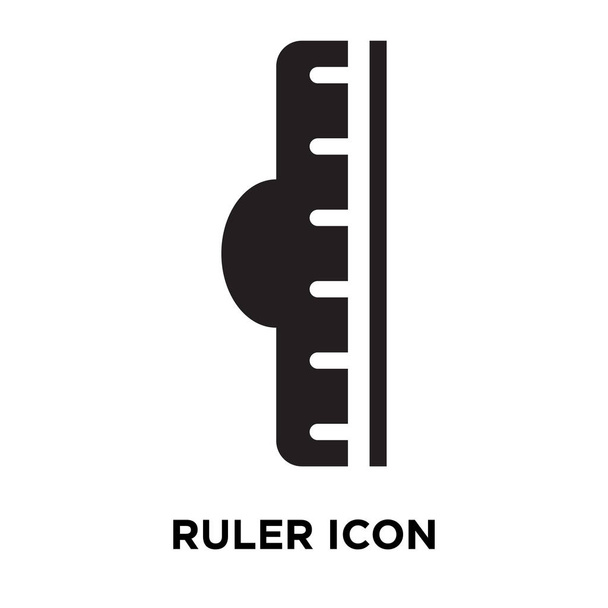 vetor do ícone da régua isolado no fundo branco, conceito do logotipo do sinal da régua no fundo transparente, símbolo preto enchido
 - Vetor, Imagem