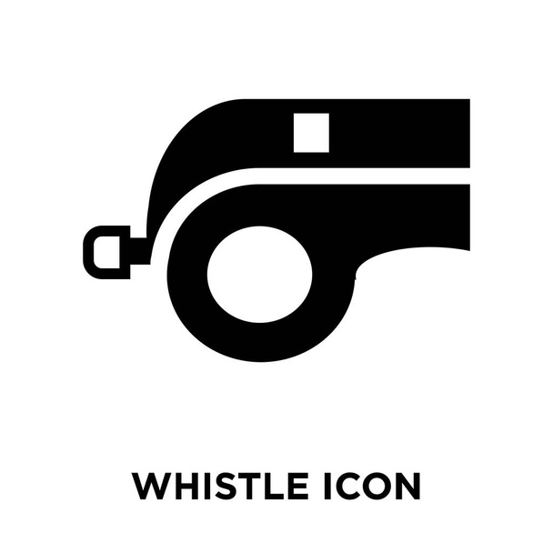 Silbato icono vector aislado sobre fondo blanco, logotipo concepto de silbato signo sobre fondo transparente, símbolo negro lleno
 - Vector, Imagen