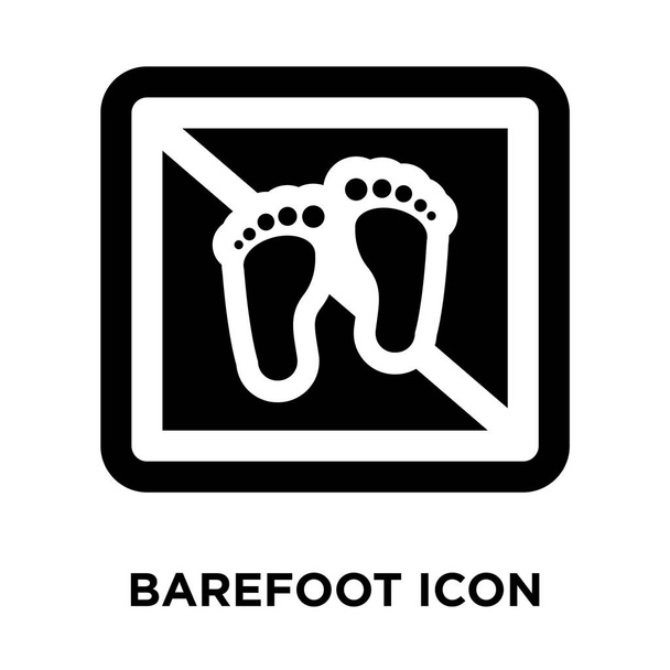 Bosý ikonu vektorové izolované na bílém pozadí, logo koncept Barefoot podepsat na průhledném pozadí, plný černý symbol - Vektor, obrázek