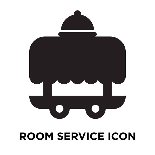 vetor de ícone de serviço de quarto isolado no fundo branco, conceito de logotipo do sinal de serviço de quarto no fundo transparente, símbolo preto preenchido
 - Vetor, Imagem