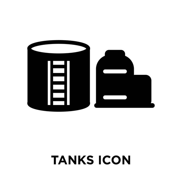Réservoirs icône vecteur isolé sur fond blanc, concept de logo de réservoirs signe sur fond transparent, rempli de symbole noir
 - Vecteur, image