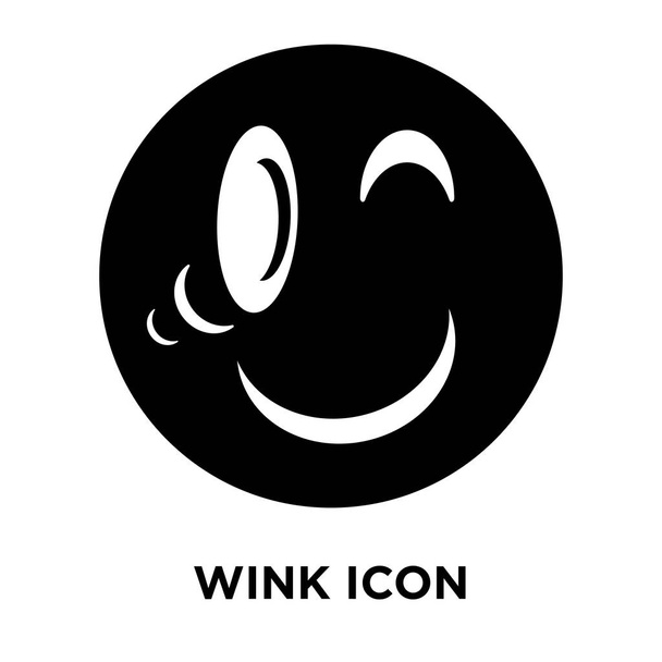 Вектор значка подмигивания изолирован на белом фоне, концепция логотипа знак подмигивания на прозрачном фоне, заполненный черный символ
 - Вектор,изображение