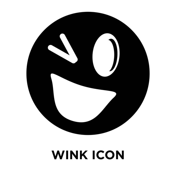 Wink wektor ikona na białym tle na białym tle, koncepcja logo znaku Wink na przezroczystym tle, wypełnione czarny symbol - Wektor, obraz