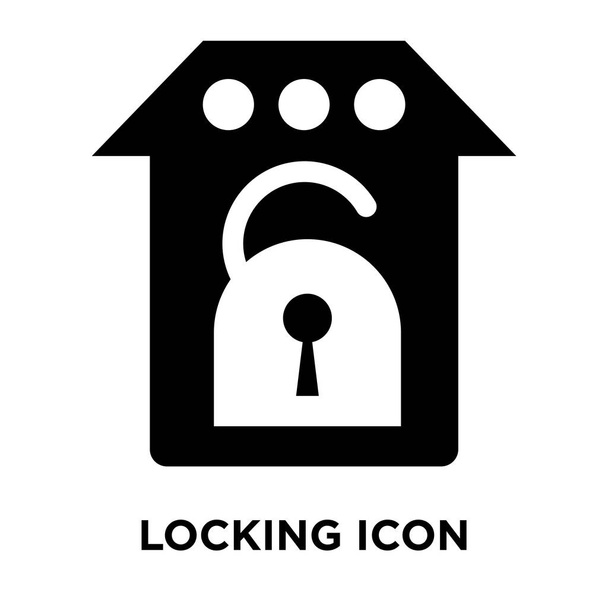 Zár ikon-vektoros elszigetelt fehér background, logo fogalom zár jel-ra átlátszó háttér, tele fekete szimbólum - Vektor, kép