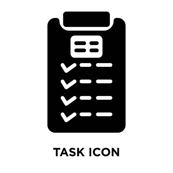 vetor de ícone de tarefa isolado no fundo branco, conceito de logotipo do sinal de tarefa no fundo transparente, símbolo preto preenchido
 - Vetor, Imagem
