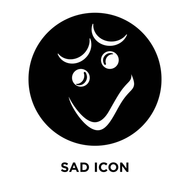Smutny wektor ikona na białym tle na białym tle, koncepcja logo znaku smutny na przezroczystym tle, wypełnione czarny symbol - Wektor, obraz