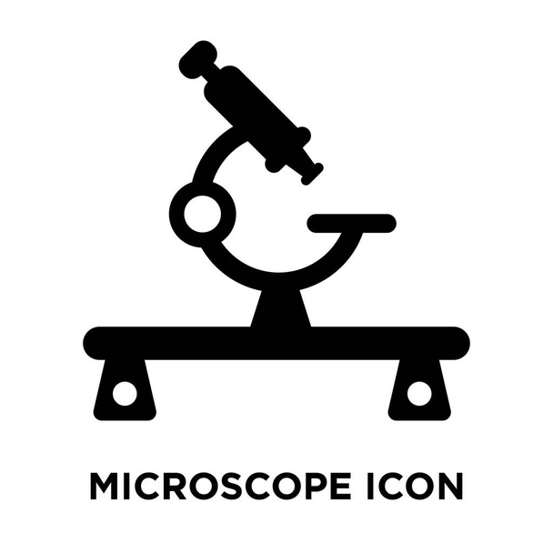白い背景に、透明な背景に顕微鏡サインのロゴのコンセプトに分離された顕微鏡アイコン ベクトルいっぱい黒い記号 - ベクター画像