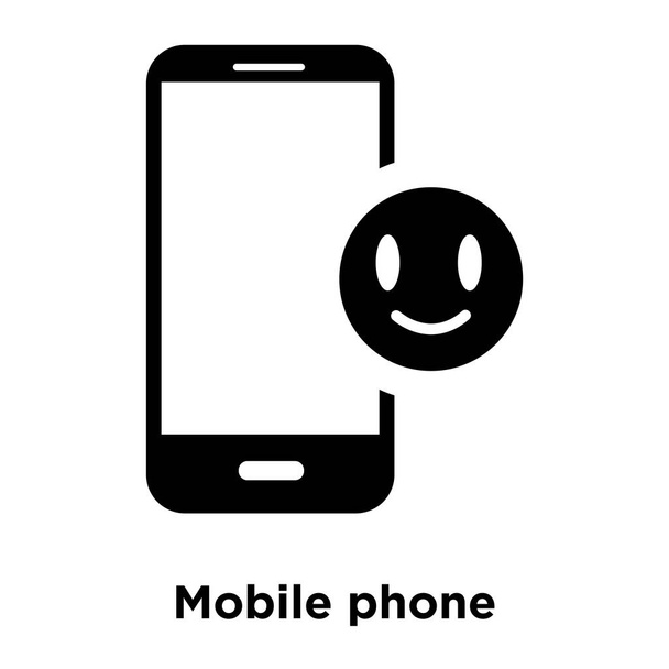 Handy-Symbol-Vektor isoliert auf weißem Hintergrund, Logo-Konzept des Mobiltelefon-Schildes auf transparentem Hintergrund, gefülltes schwarzes Symbol - Vektor, Bild
