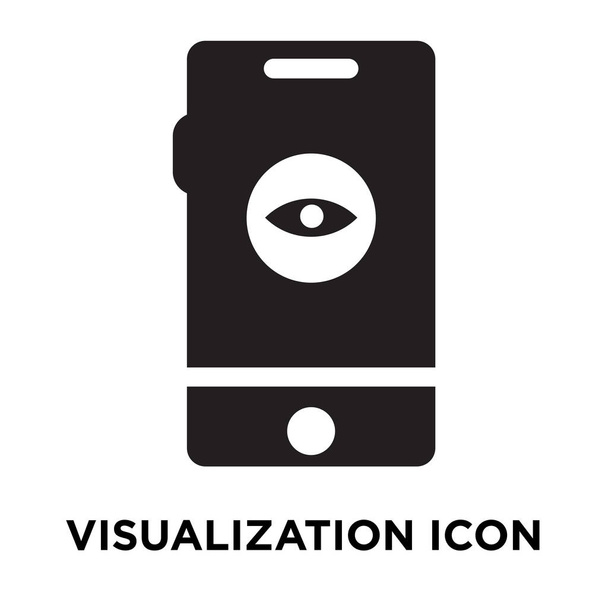 白い背景に、透明な背景に可視化サインのロゴのコンセプトに分離された可視化アイコン ベクトルいっぱい黒い記号 - ベクター画像