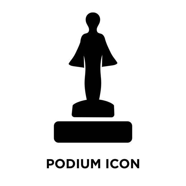 Podium icon vector isolated on white background, logo concept of Podium sign on transparent background, filled black symbol - Vector, Image