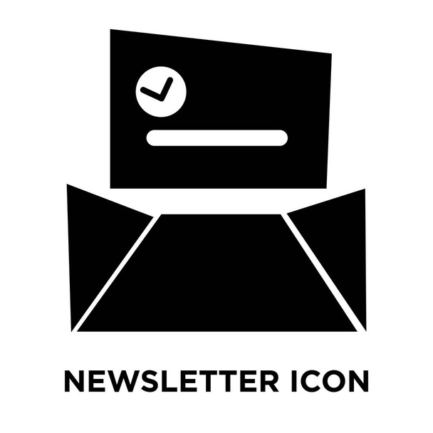 Newsletter-Icon-Vektor isoliert auf weißem Hintergrund, Logo-Konzept des Newsletter-Signets auf transparentem Hintergrund, gefülltes schwarzes Symbol - Vektor, Bild