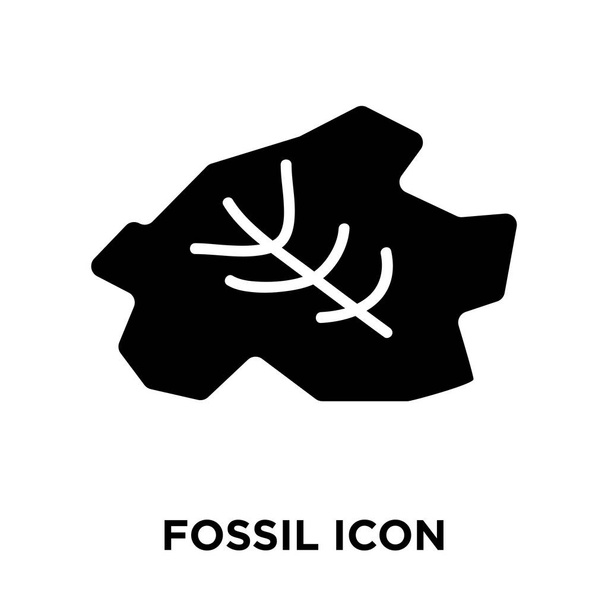 Beyaz arka plan, logo şeffaf arka plan, fosil işareti kavramı üzerinde izole fosil simge vektör siyah sembol dolu - Vektör, Görsel