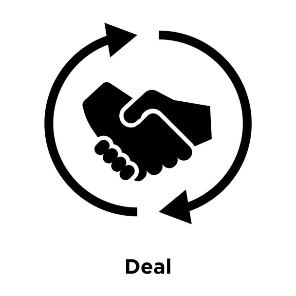 Сделка иконка вектор изолирован на белом фоне, логотип концепции сделки знак на прозрачном фоне, заполненный черный символ
 - Вектор,изображение