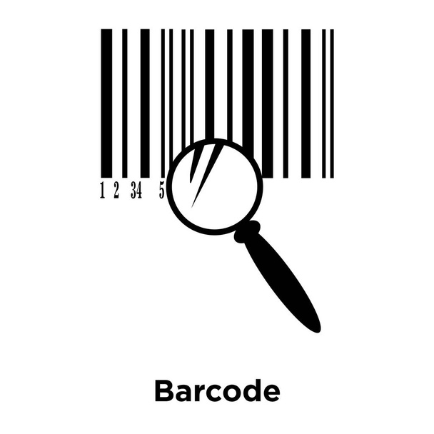白い背景に、透明な背景にバーコード記号のロゴのコンセプトに分離されたバーコード アイコン ベクトルいっぱい黒い記号 - ベクター画像