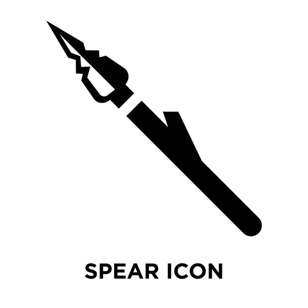 Vektorové ikony kopí izolovaných na bílém pozadí, logo pojmu kopí nápis na průhledné pozadí, plný černý symbol - Vektor, obrázek