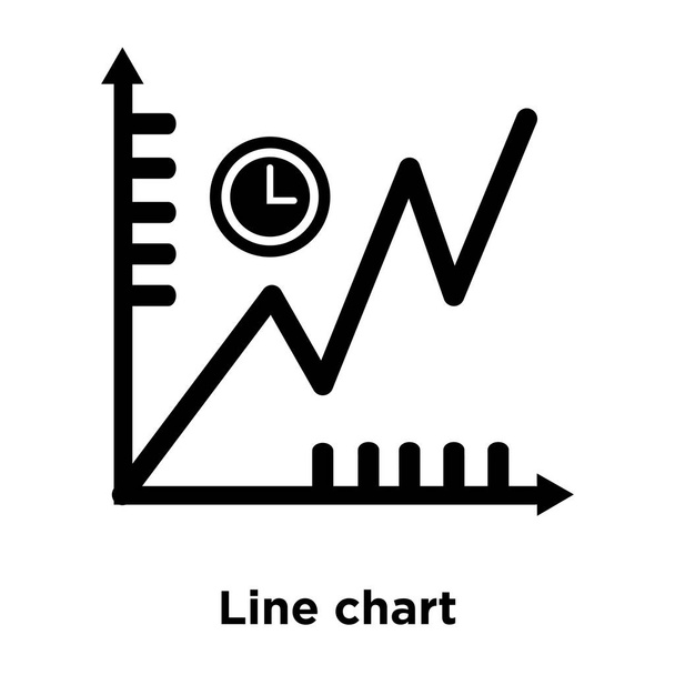 Koncepcja logo linii wykresu linii wykresu wektor ikona na białym tle, zaloguj się na przezroczystym tle, wypełniony czarny symbol - Wektor, obraz