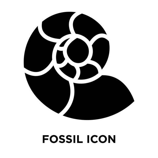 Beyaz arka plan, logo şeffaf arka plan, fosil işareti kavramı üzerinde izole fosil simge vektör siyah sembol dolu - Vektör, Görsel